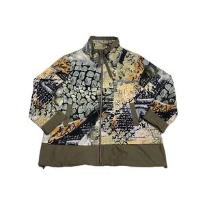 Simply Art by Dolcezza "Postal" Abstract Lightweight Zip Jacket Size Large